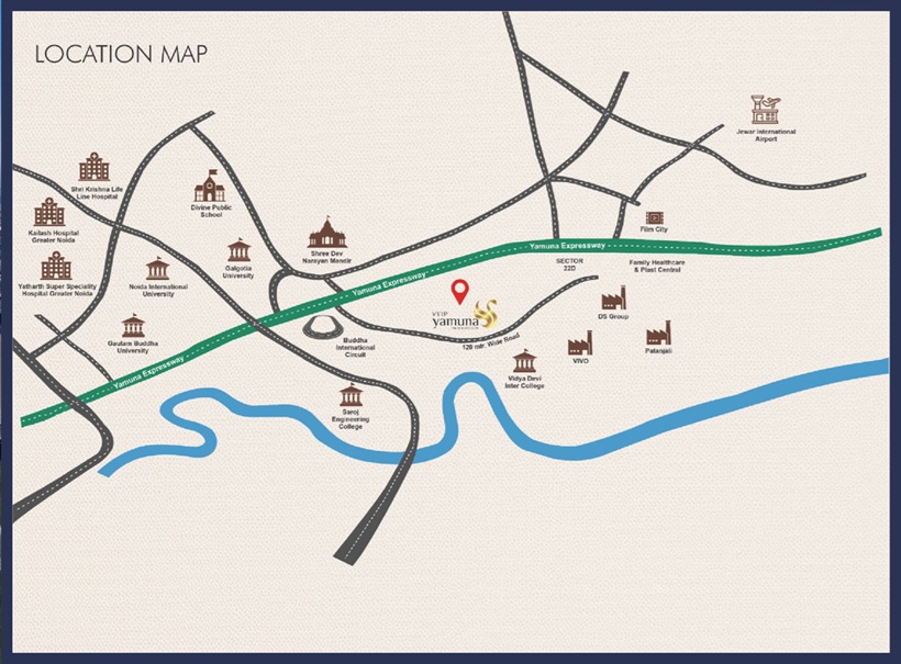 VVIP Yamuna Location Map